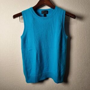 J Crew 100% Cashmere Crewneck Sweater Blue Style 19243 Size M